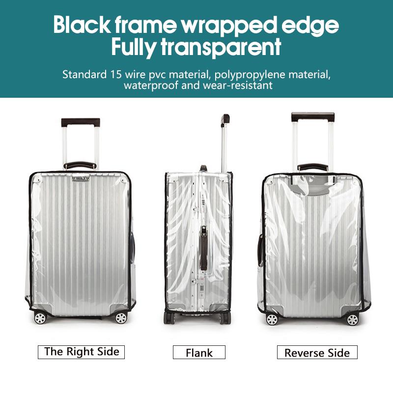 Luggage Protective Cover Transparent - 2027 ผ้าคลุมกระเป๋าเดินทางแบบใส กันน้ำและกันฝุ่น PVC ทนทานต่อการสึกหรอ เหมาะกับกระเป๋าเดินทางขนาด