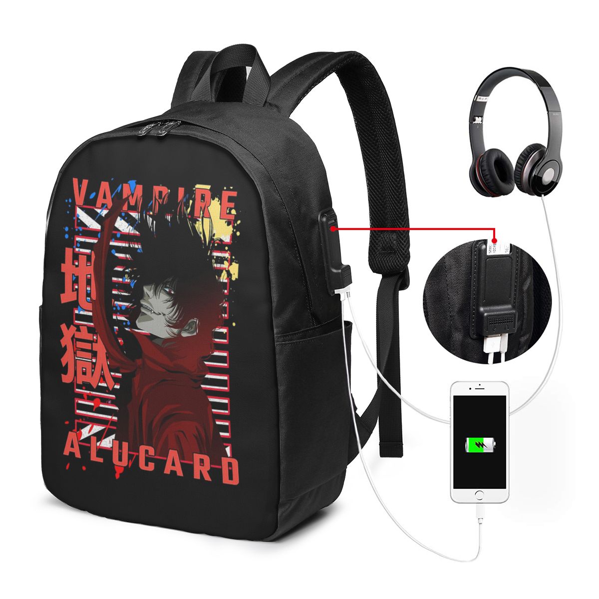 Travel Bags - อัลคาคาร์ด เฮลซิง มังก้ากระเป๋าเป้สะพายหลังกระเป๋าใส่โน๊ตบุ๊คสำหรับเดินทางคอมพิวเตอร์กระเป๋านักเรียนนักศึกษากระเป๋าสะพายแล็ปท็อปสำหรับผู้ชายผู้หญิง