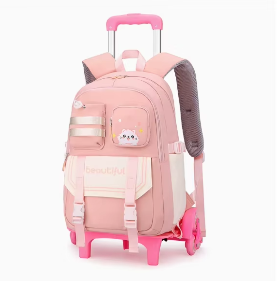 Foldable Rolling Luggage Bag - กระเป๋าเป้สะพายหลังแบบมีล้อสำหรับเด็กนักเรียน กระเป๋าเดินทางแบบมีล้อสำหรับวัยรุ่นหญิง กระเป๋าเป้สะพายหลังนักเรียนแบบมีล้อ กระเป๋าเป้สะพายหลังแบบมีล้อสำหรับเด็กผู้หญิง