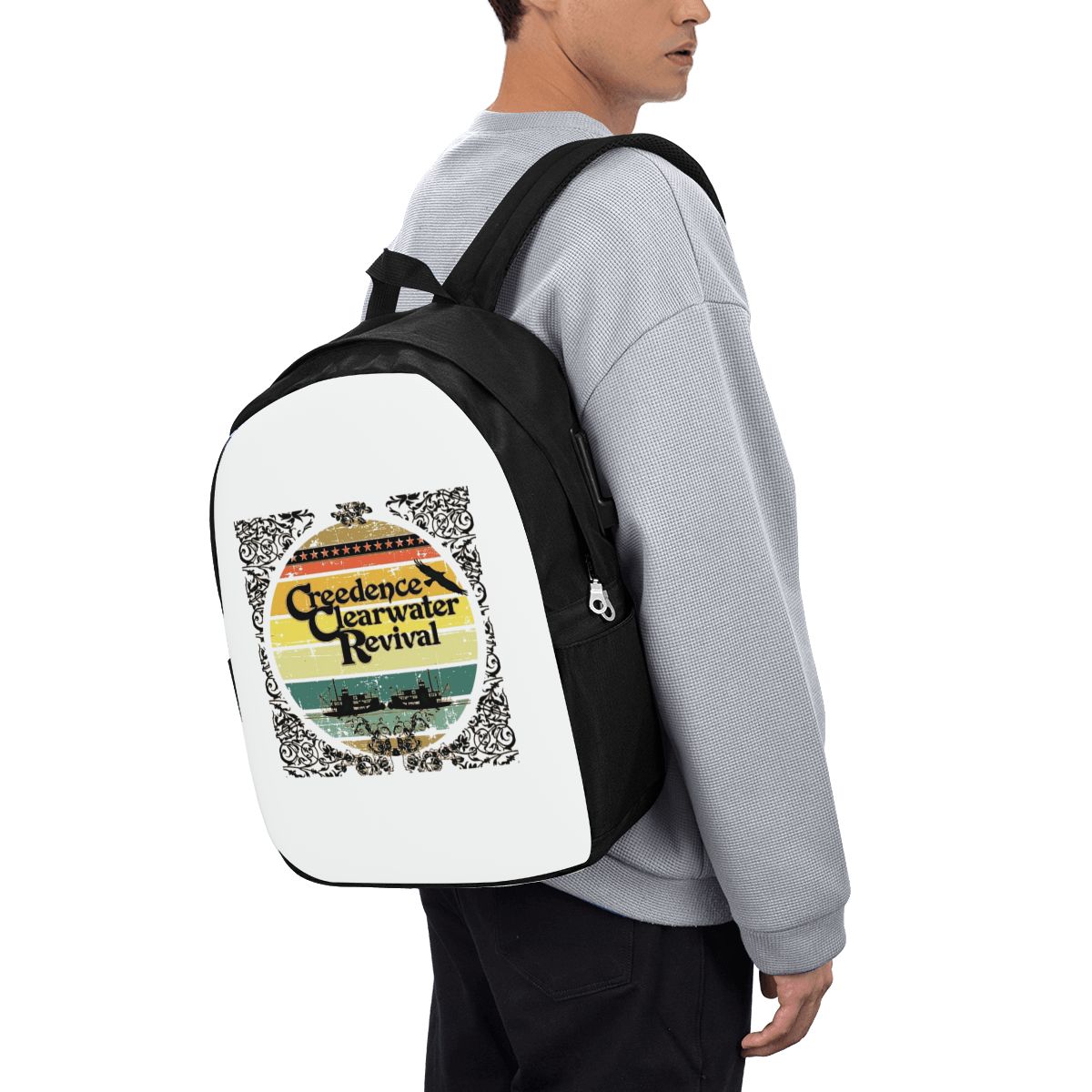 Travel Bags - ครีดเดนซ์ เคลียร์วอเตอร์ รีไววัล ริเวอร์โบ๊ตส์กระเป๋าเป้สะพายหลัง กระเป๋าใส่โน๊ตบุ๊ค กระเป๋าคอมพิวเตอร์