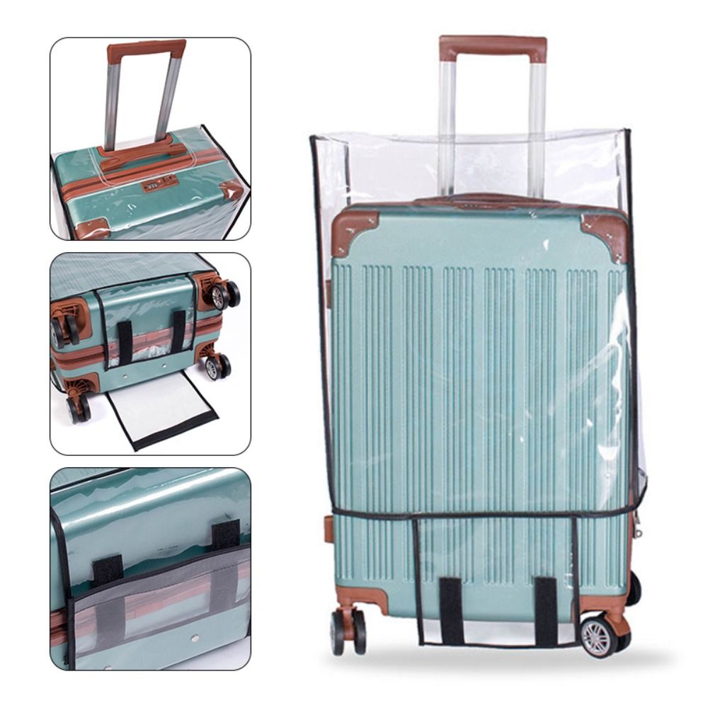 Luggage Protective Cover Transparent - โปร่งใส PVC กันน้ํา Protector กระเป๋าเดินทางครอบคลุมกระเป๋าเดินทางกระเป๋าเดินทางครอบคลุมกันฝุ่นอุปกรณ์เสริมการเดินทาง