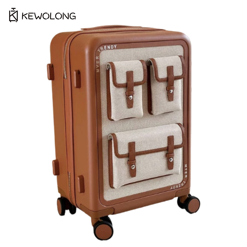 Spinner Wheel Rolling Suitcase 20 Inch - กระเป๋าเดินทางล้อลากผ้าแคนวาสสไตล์วินเทจ ขนาด 20/24 นิ้ว, กระเป๋าเดินทางแบบล้อลากน้ำหนักเบาสไตล์เรโทรพร้อมล้อคู่แบบเงียบและระบบล็อก, ทนทานสำหรับการพกพา