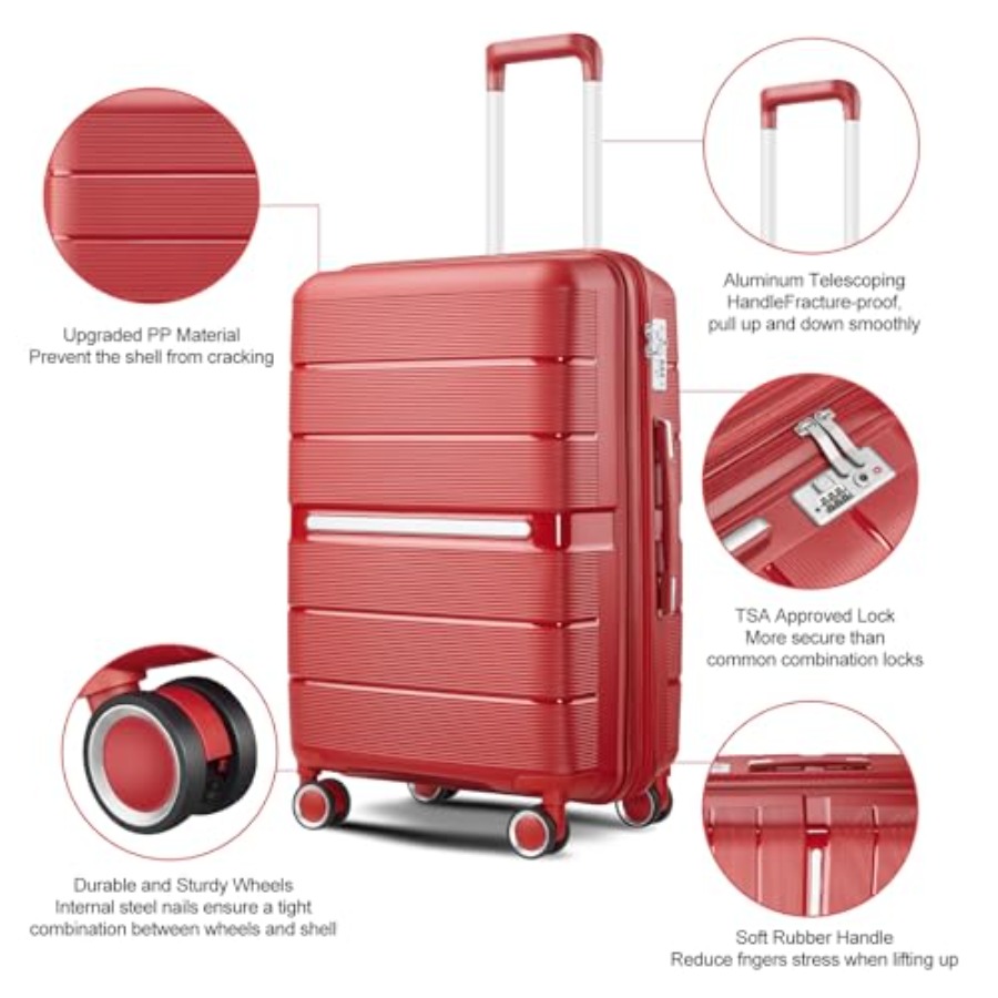 ชุดกระเป๋าเดินทาง 4 ชิ้น แบบขย - Expandable Hard Shell Luggage Set บทวิจารณ์และราคา
