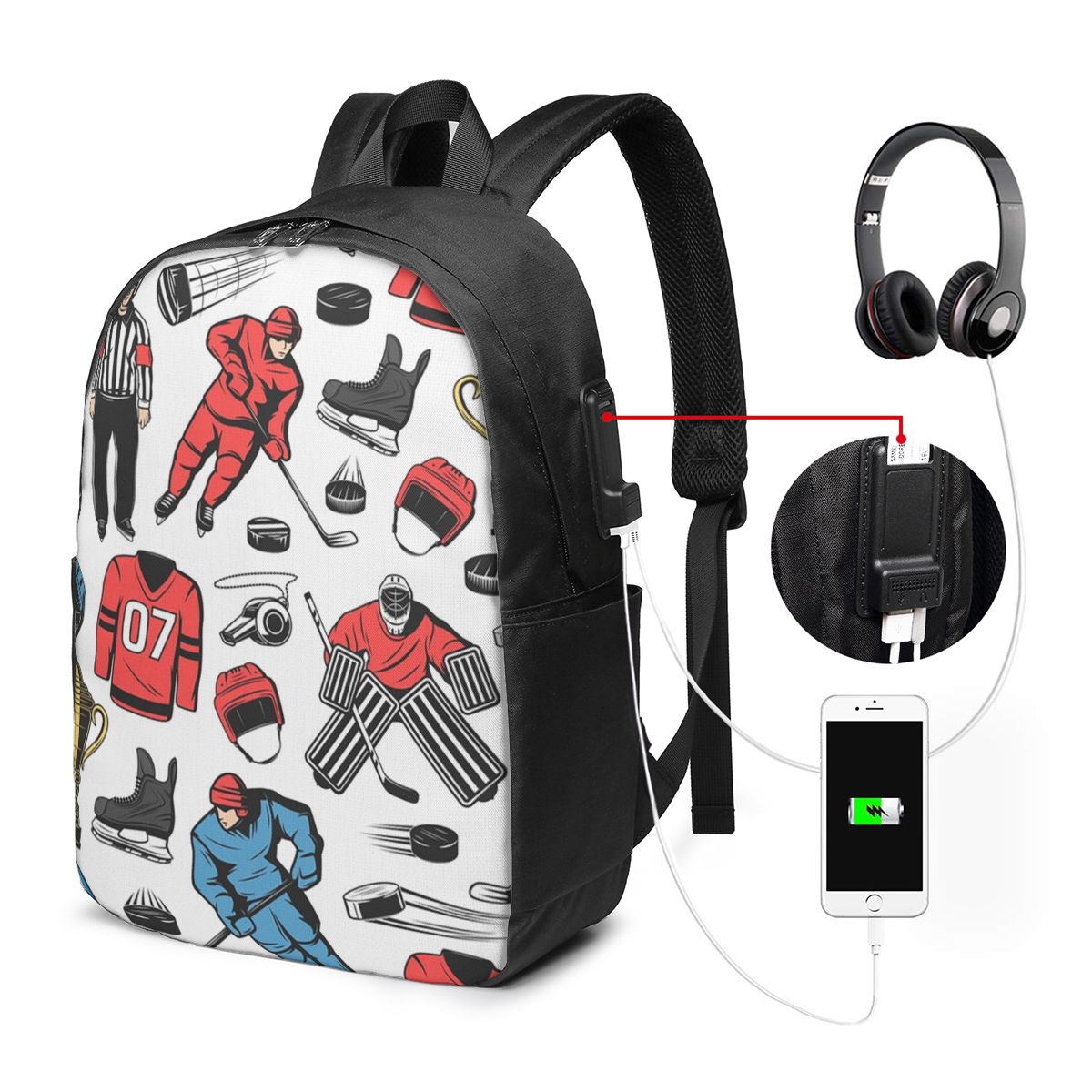 กระเป๋าเป้สะพายหลังลายฮอกกี้น้ - Travel Bags บทวิจารณ์และราคา