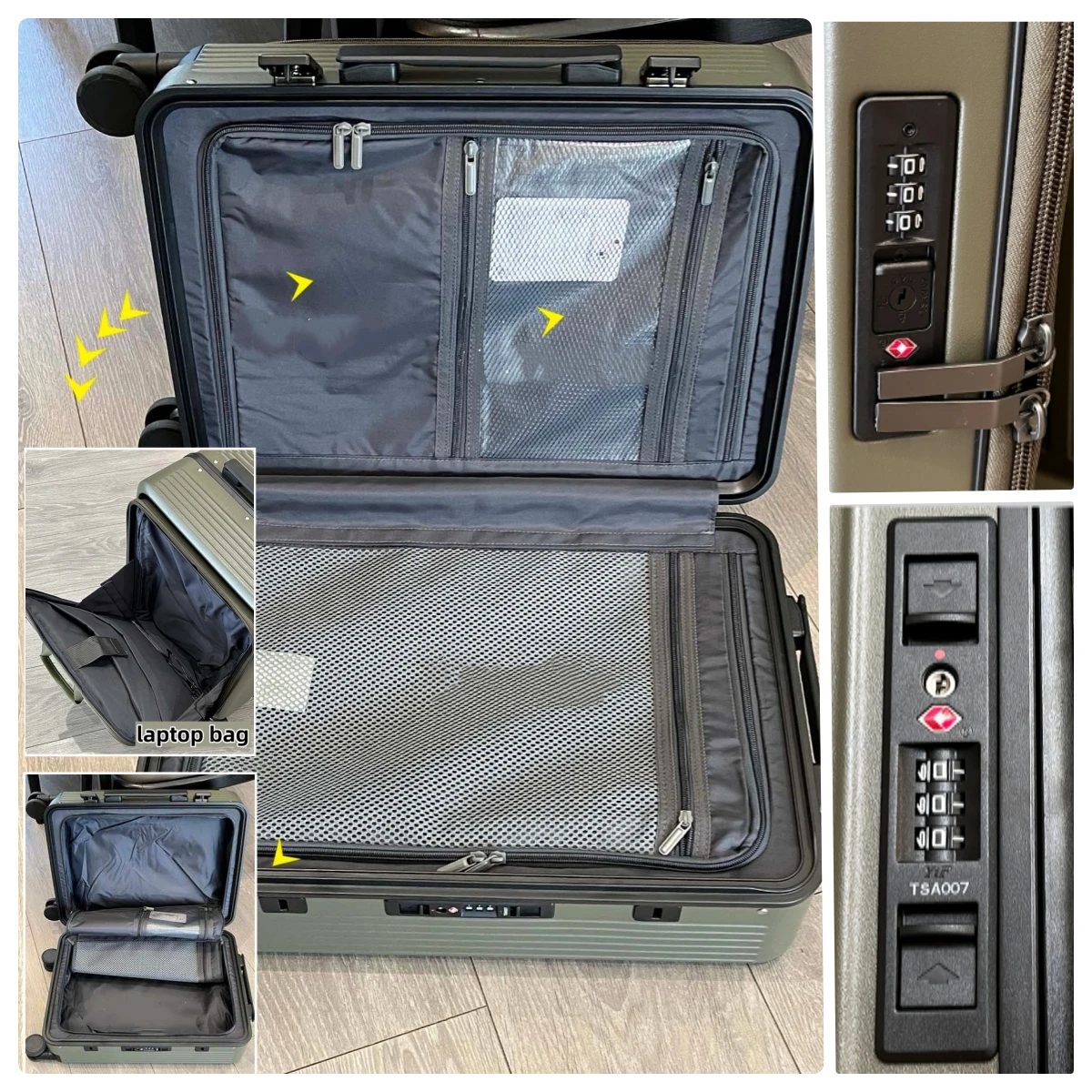 กระเป๋าเดินทาง 2-in-1 พร้อมกระ - Aluminum Frame Carry On Luggage บทวิจารณ์และราคา